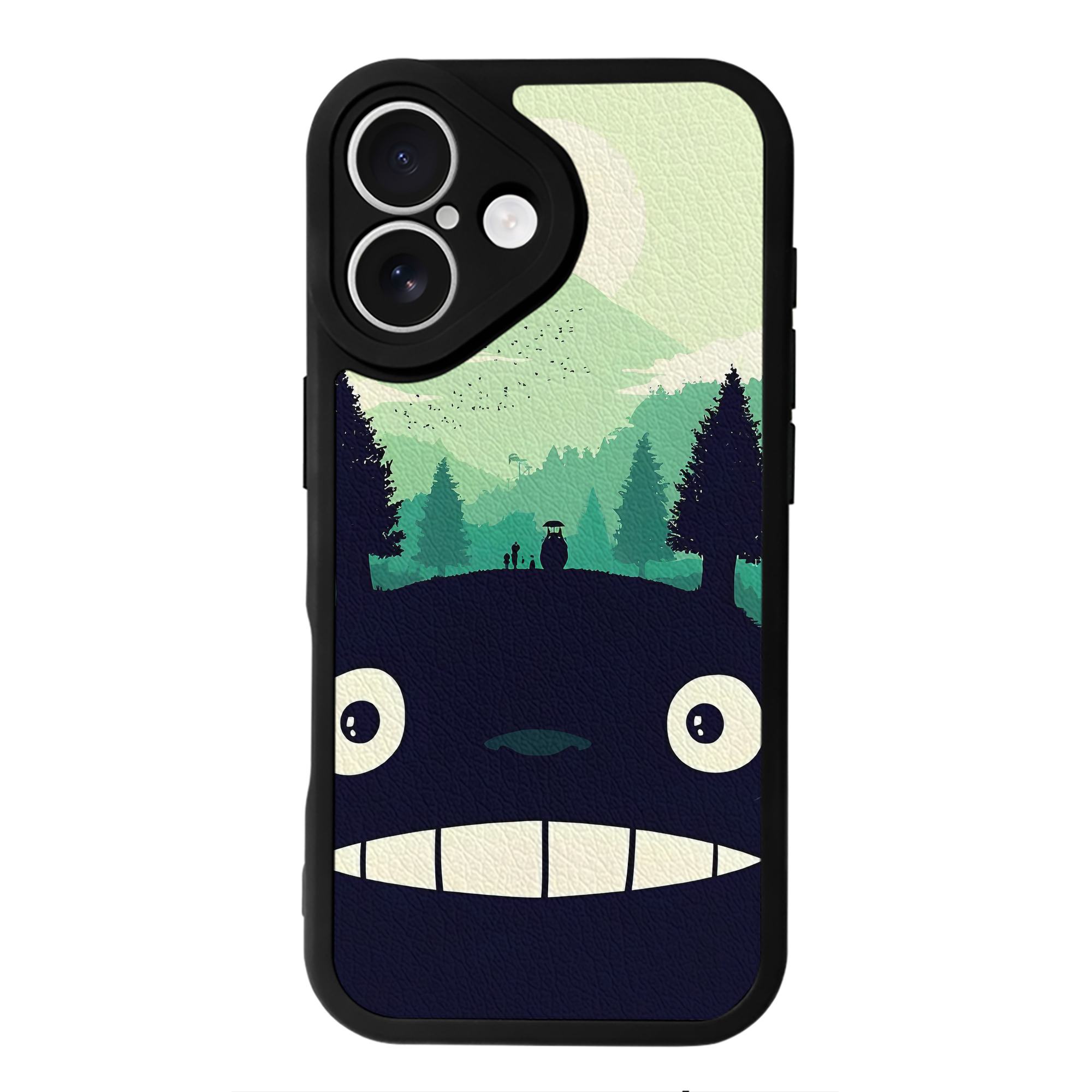 （画像用） となりのトトロ 草壁メイ 草壁サツキ My Neighbor Totoro Satsuki Kusakabe Mei Kusakabe 【iPhone 16シリーズ対応】シリコンスマホケース（レザー調） 材質：シリコン